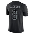 Rebec B.Ravens #8 Lamar Jackson Player Black REFLECTIVE Limited Stitched Jerseys