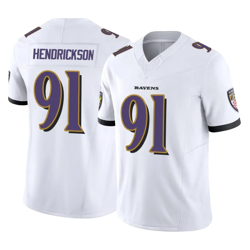 Rebec B.Ravens #91 Trey Hendrickson Player White Vapor F.U.S.E. Limited Stitched Jerseys