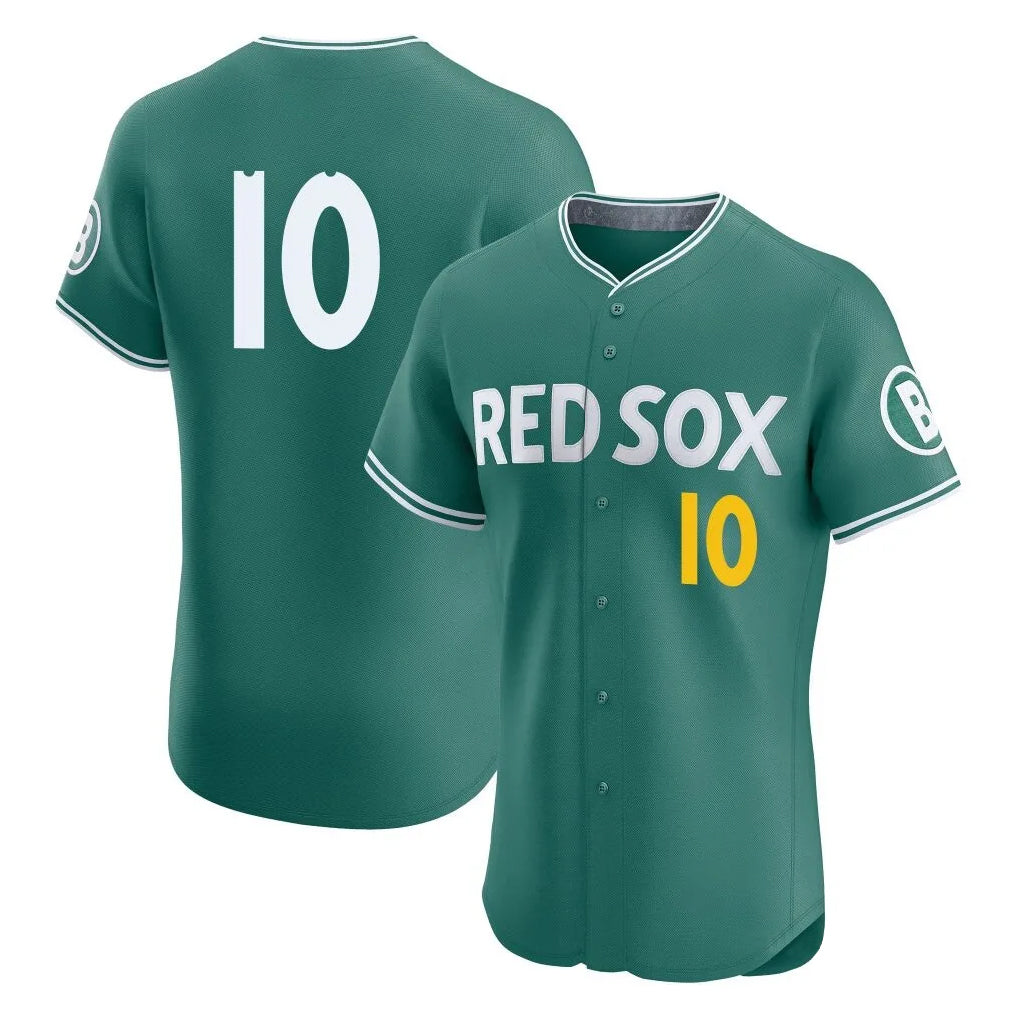 Rebec B.Red Sox #10 Trevor Story Player Green City Connect Limited Elite Home Game Stitched Jerseys