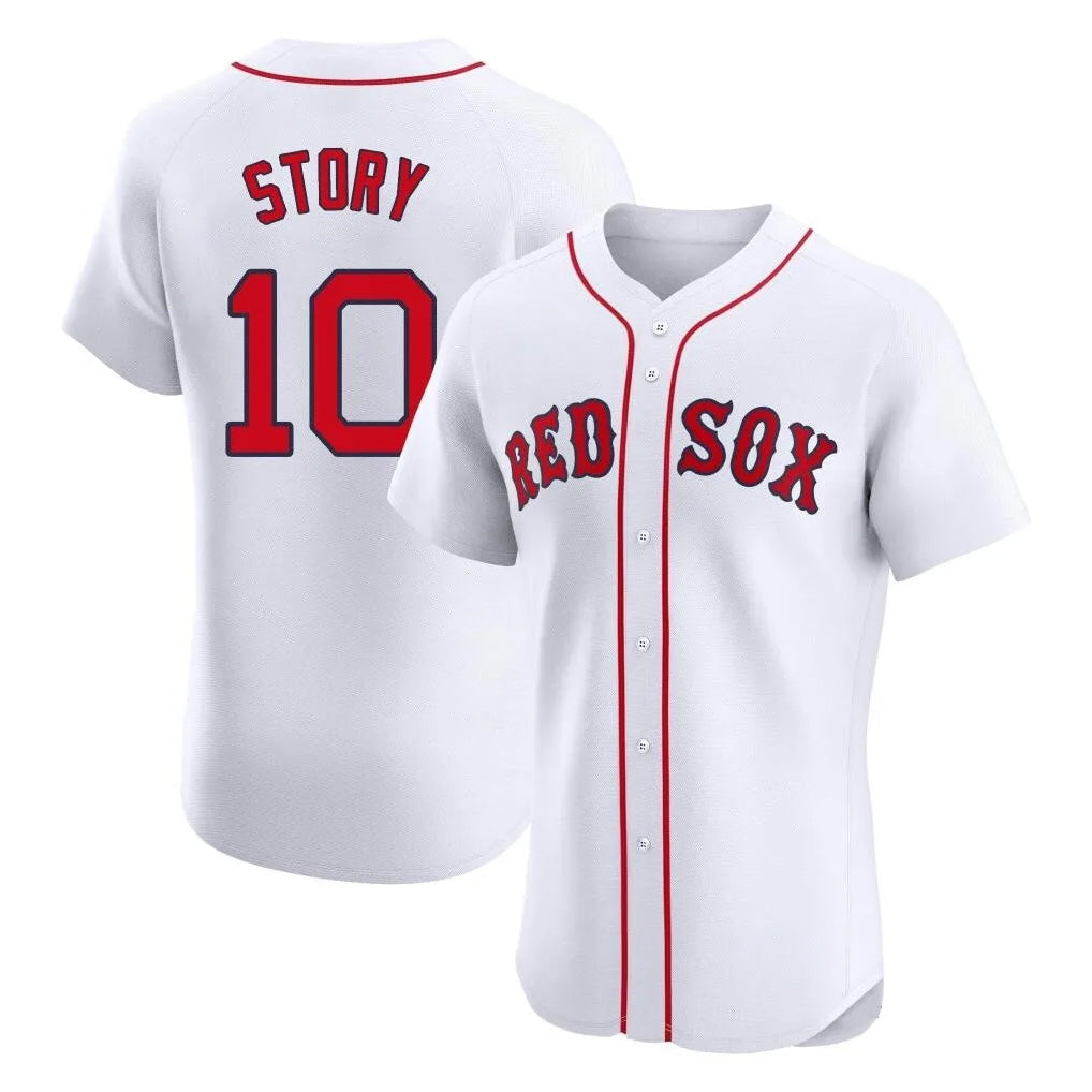 Rebec B.Red Sox #10 Trevor Story Player White Limited Elite Home Game Stitched Jerseys