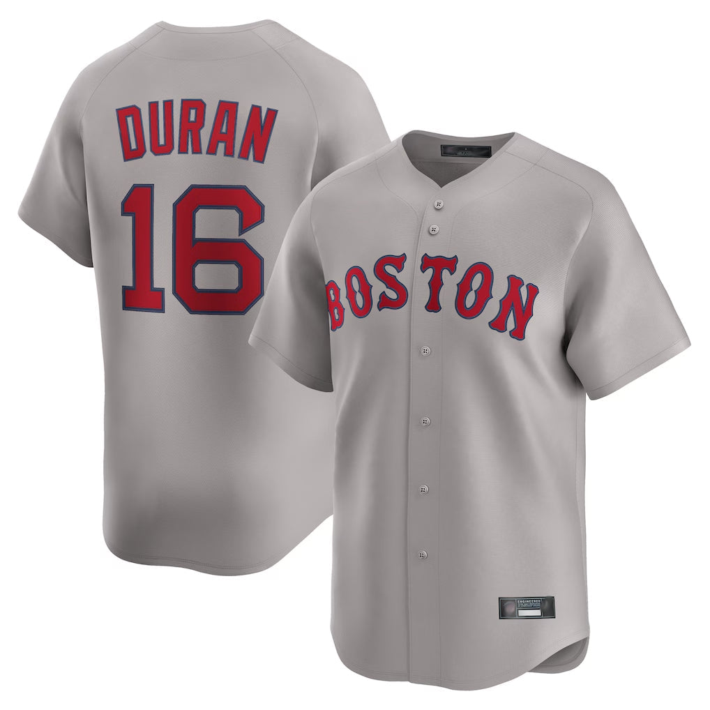 Rebec B.Red Sox #16 Jarren Duran Player Gray Road Limited Home Game Stitched Jersey