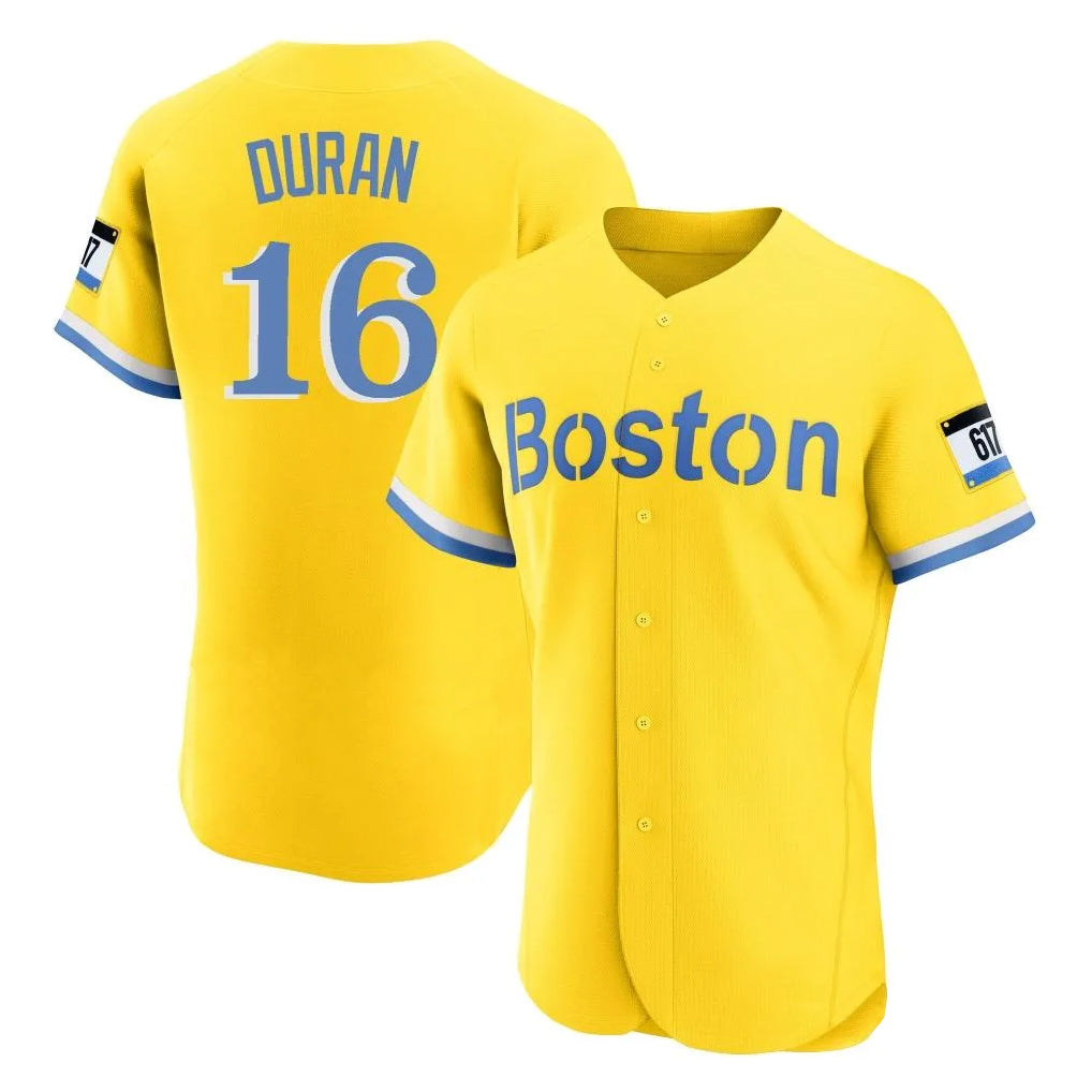 Rebec B.Red Sox #16 Jarren Duran Player Yellow Limited Elite Home Game Stitched Jersey
