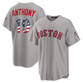 Rebec B.Red Sox #19 Roman Anthony Gray USA 250 Fourth of July Road Stadium Jersey