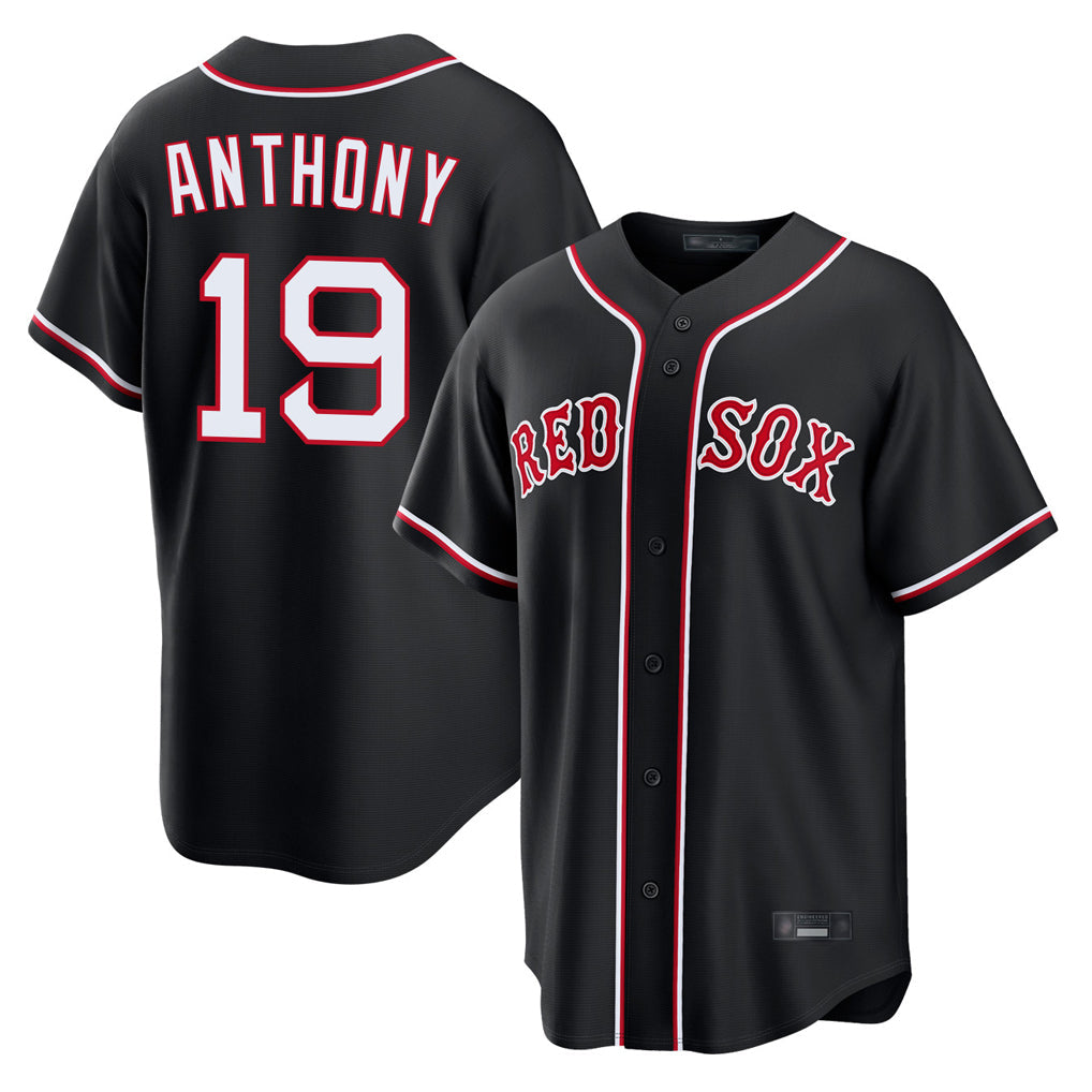 Rebec B.Red Sox #19 Roman Anthony Player Black Out Home Game Stitched Jerseys