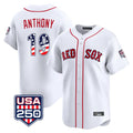 Rebec B.Red Sox #19 Roman Anthony Player White USA 250 Fourth of July Limited Home Game Stitched Jerseys