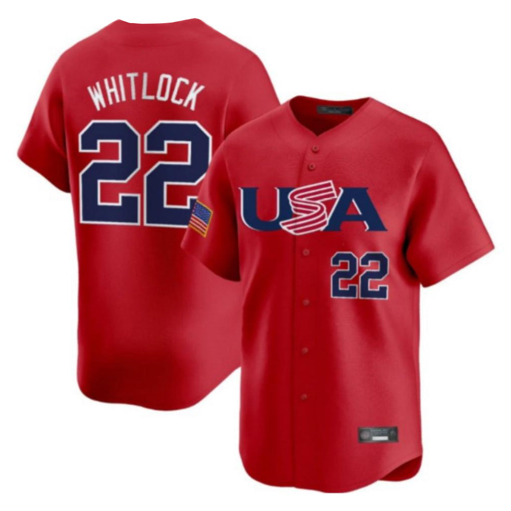 Rebec B.Red Sox #22 Garrett Whitlock Player Red USA World Classic Home Game Stitched Jerseys