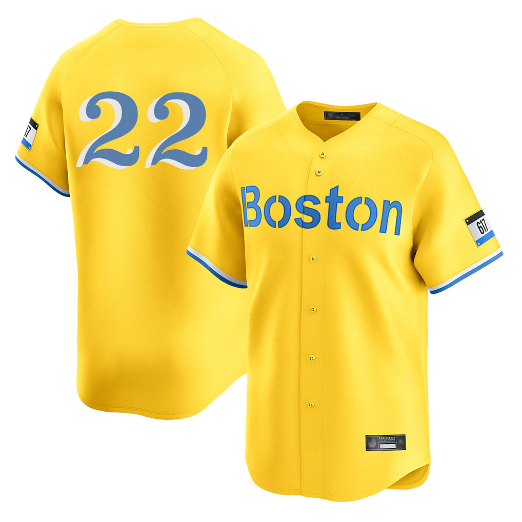 Rebec B.Red Sox #22 Garrett Whitlock Player Yellow Limited Home Game Stitched Jerseys
