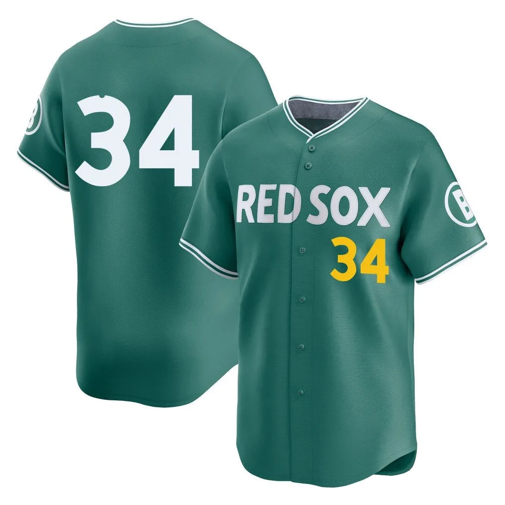 Rebec B.Red Sox #34 David Ortiz Player Green City Connect Limited Home Game Stitched Jerseys
