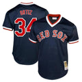 Rebec B.Red Sox #34 David Ortiz Player Navy Cooperstown Collection Mesh T-shirt Home Stitched Jerseys