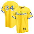 Rebec B.Red Sox #34 David Ortiz Player Yellow Home Game Stitched Jerseys