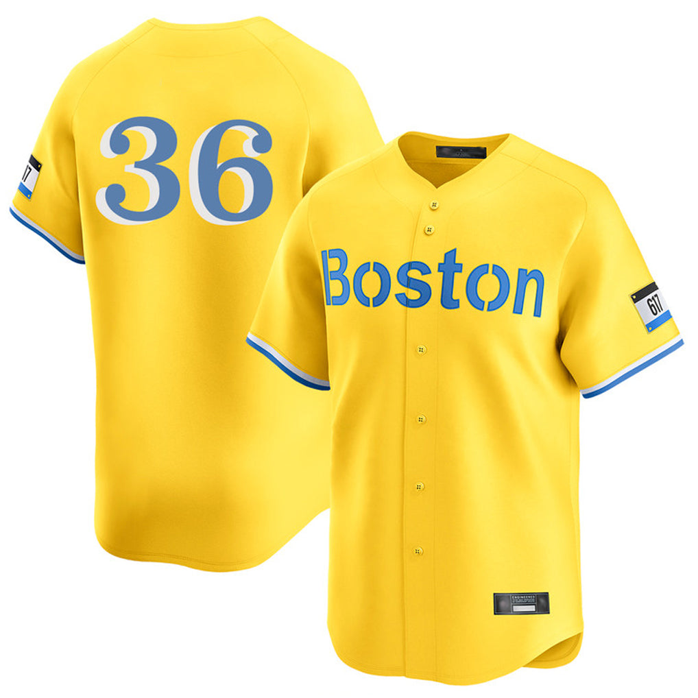 Rebec B.Red Sox #36 Triston Casas Player Yellow Limited Home Game Stitched Jersey