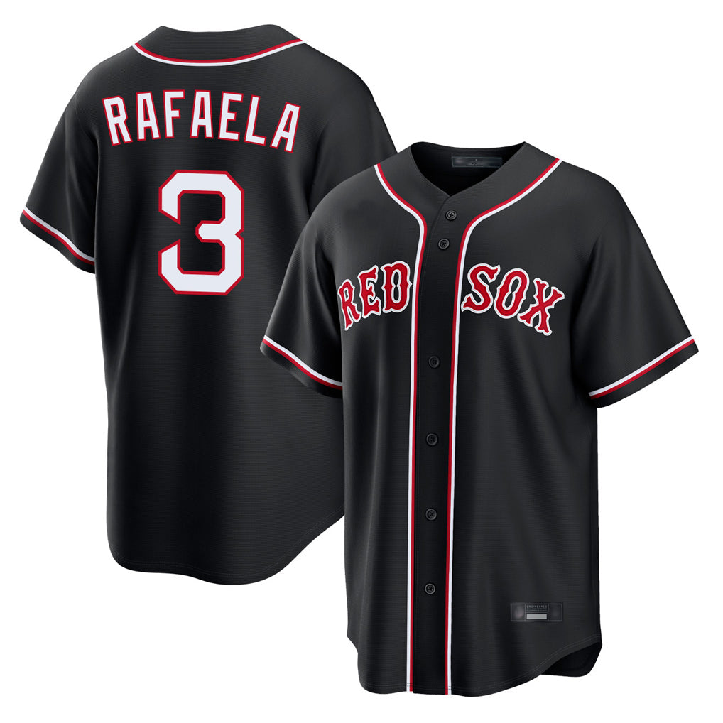 Rebec B.Red Sox #3 Ceddanne Rafaela Player Black Out Home Game Stitched Jerseys