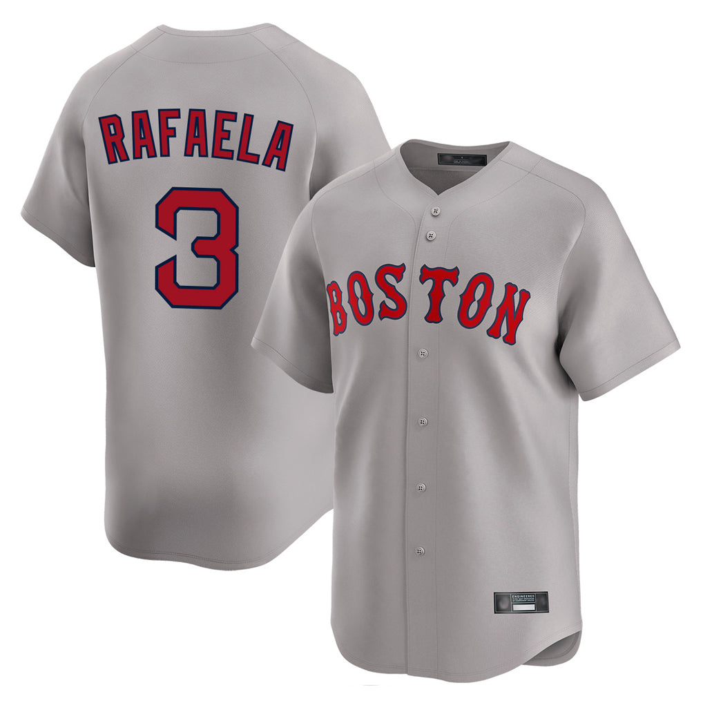 Rebec B.Red Sox #3 Ceddanne Rafaela Player Gray Road Limited Home Game Stitched Jersey