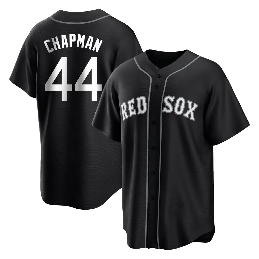 Rebec B.Red Sox #44 Aroldis Chapman Player Black Home Game Stitched Jerseys