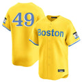 Rebec B.Red Sox #49 Tim Wakefield Player Yellow Limited Home Game Stitched Jerseys
