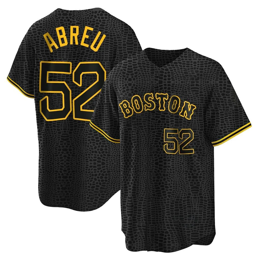 Rebec B.Red Sox #52 Wilyer Abreu Player Black Snake Skin City Home Game Stitched Jerseys