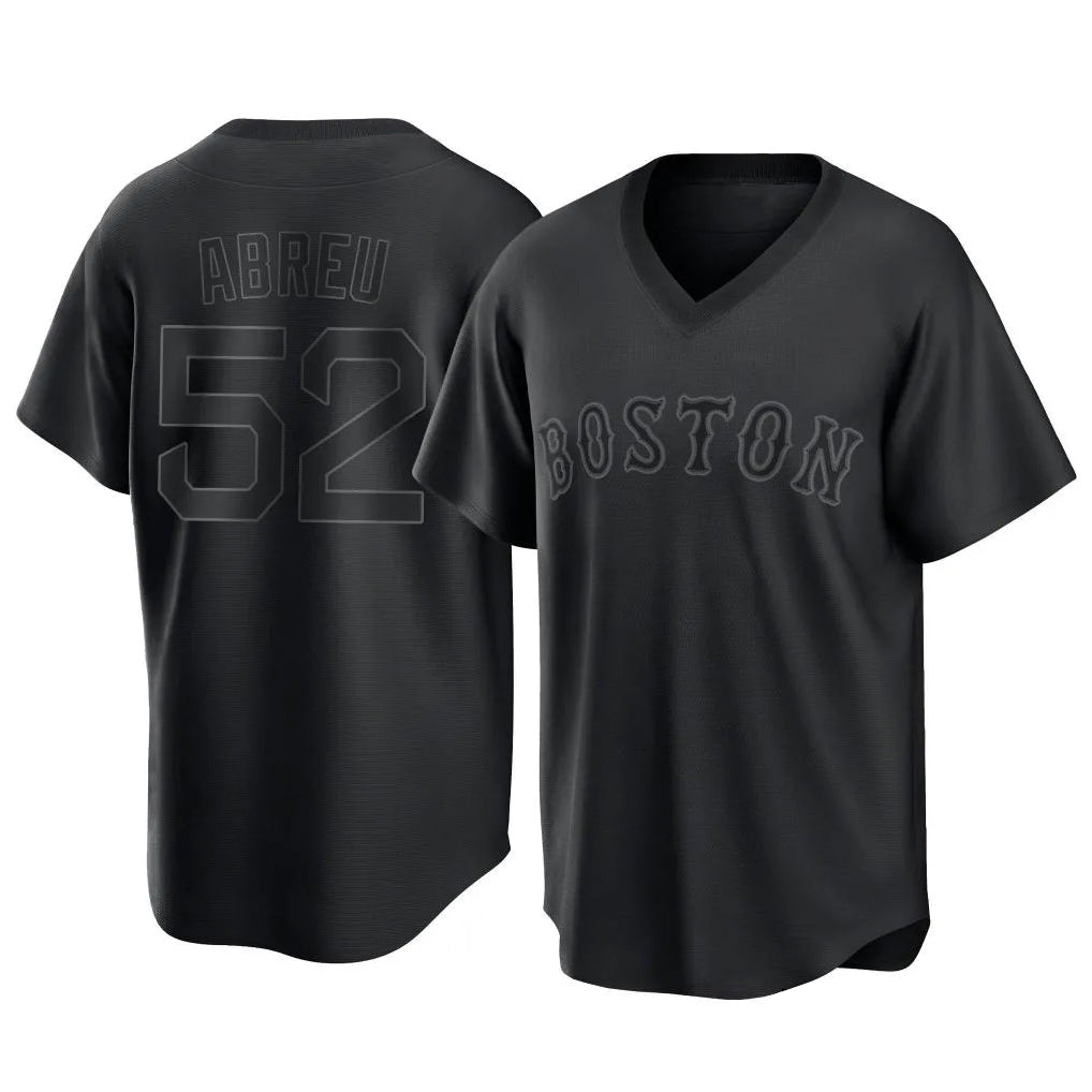 Rebec B.Red Sox #52 Wilyer Abreu Player Black T-shirt Home Game Stitched Jerseys
