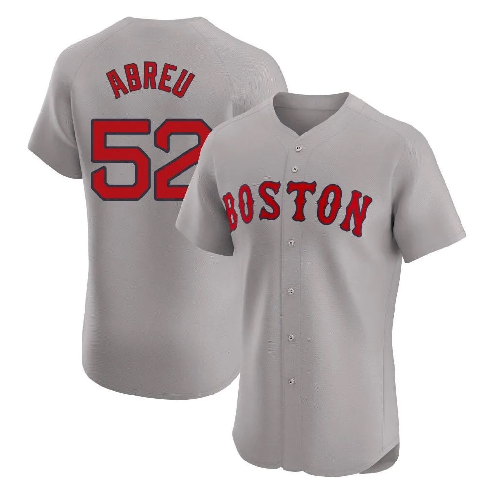 Rebec B.Red Sox #52 Wilyer Abreu Player Gray Road Limited Elite Home Game Stitched Jerseys