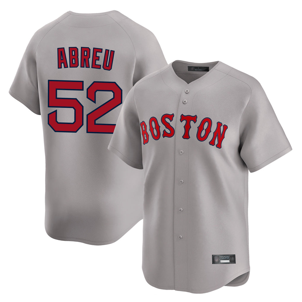 Rebec B.Red Sox #52 Wilyer Abreu Player Gray Road Limited Home Game Stitched Jerseys