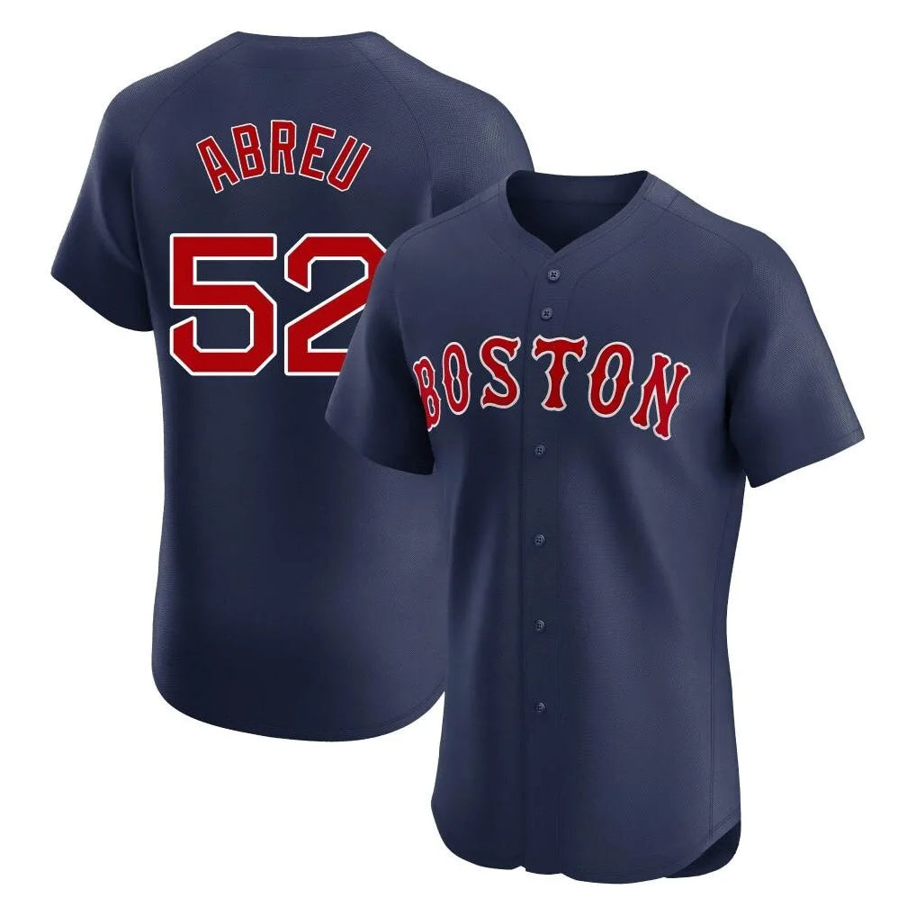 Rebec B.Red Sox #52 Wilyer Abreu Player Navy Limited Elite Home Game Stitched Jerseys