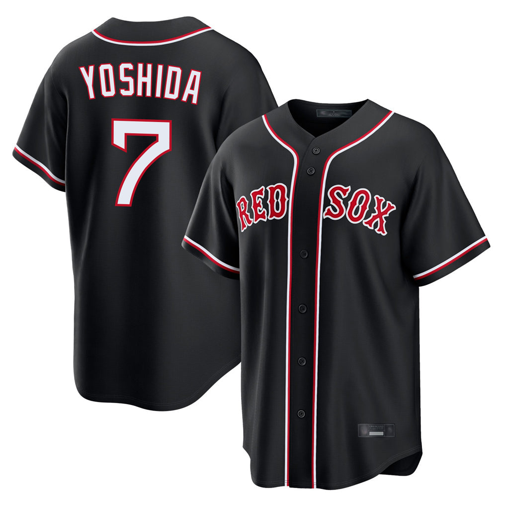 Rebec B.Red Sox #7 Masataka Yoshida Player Black Out Home Game Stitched Jerseys