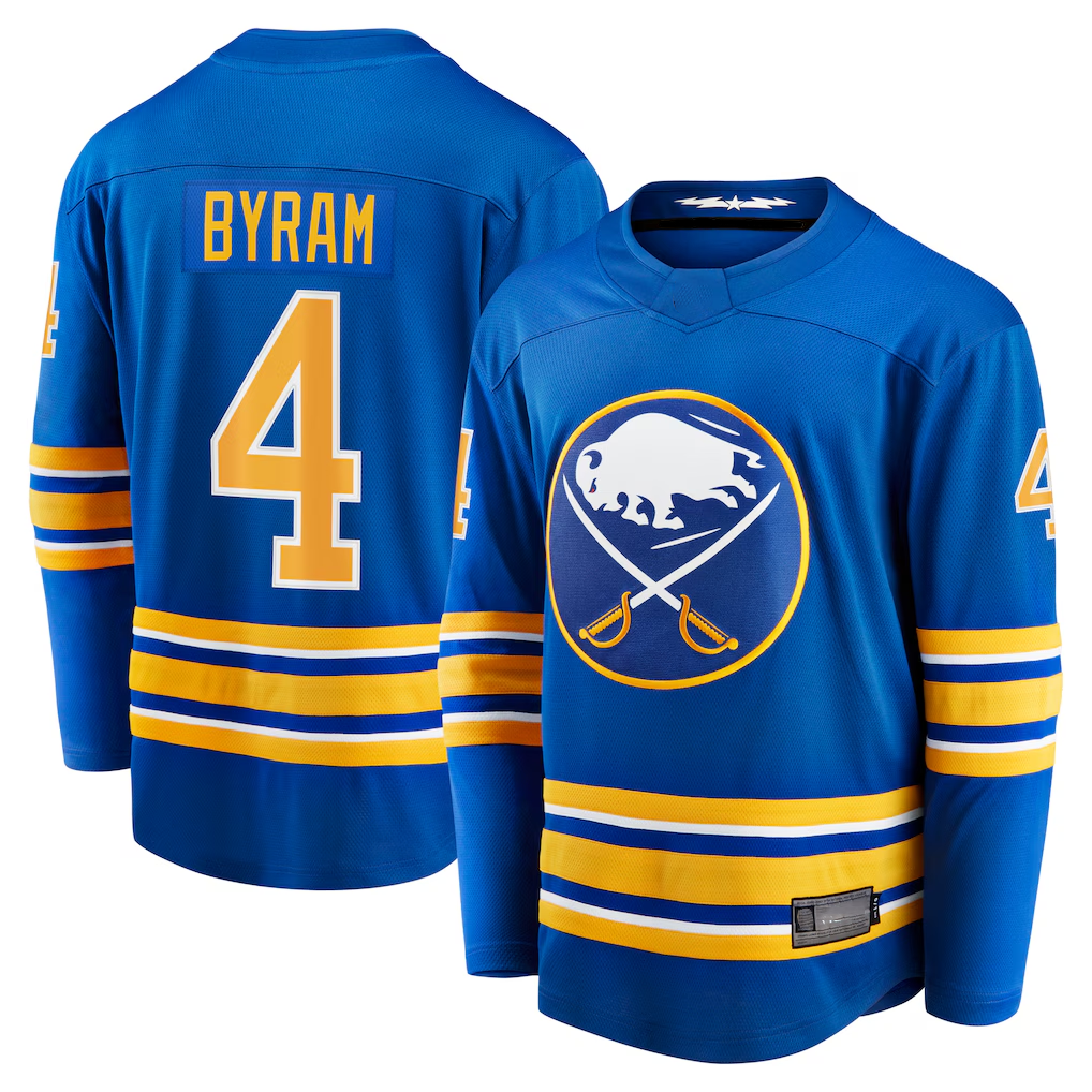 Rebec B.Sabres #4 Bowen Byram Royal Home Breakaway Stitched Jerseys