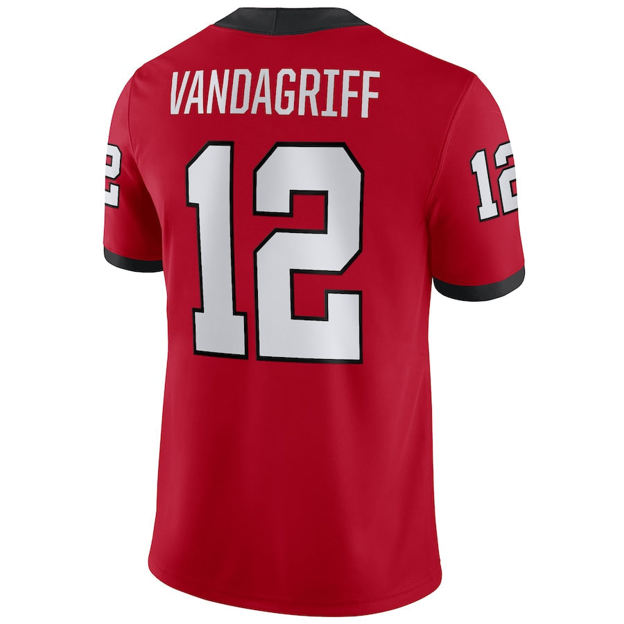 Rebec G.Bulldogs #12 Brock Vandagriff NIL Replica Football Jersey Red Stitched American College Jerseys