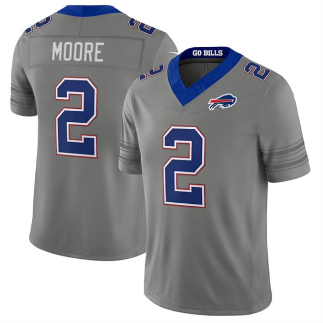 Rebec B.Bills #2 D.J. Moore Gray F.U.S.E. 2026 Nickel City Vapor Football Stitched Jersey
