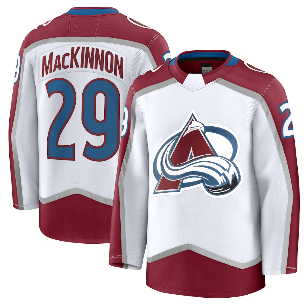 Rebec C.Avalanche #29 Nathan MacKinnon White Away Premium Jerseys