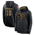 C.Bears #10 Luther Burden III Player Black Rebec Salute to Service Pullover Hoodies Limited Stitched Jerseys