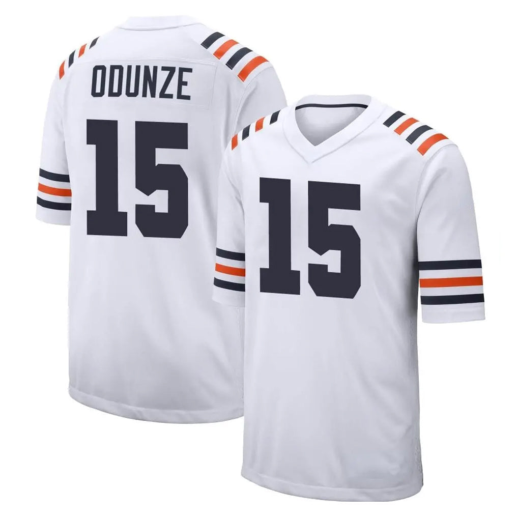 C.Bears #15 Rome Odunze Player White Rebec Classic Home Game Stitched Jerseys