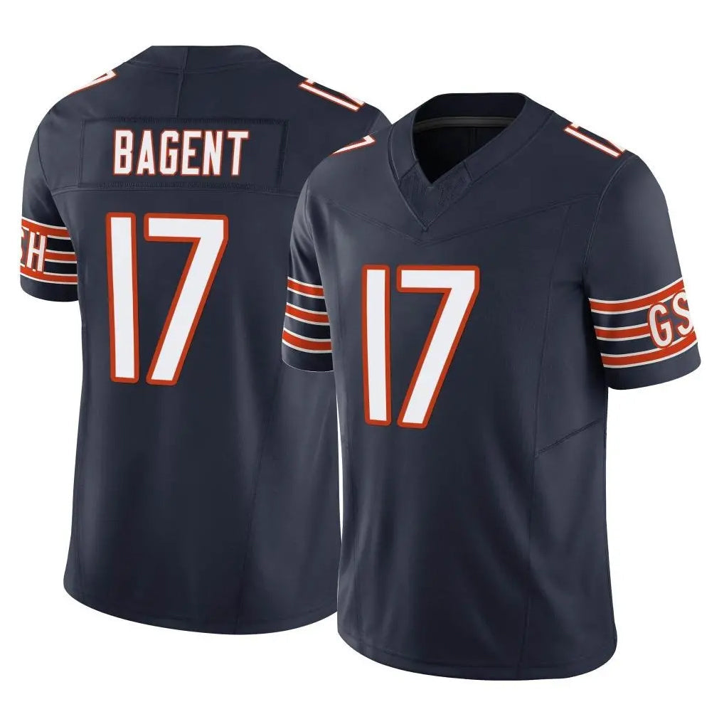 C.Bears #17 Tyson Bagent Player Navy Rebec Vapor F.U.S.E. Limited Home Game Stitched Jerseys