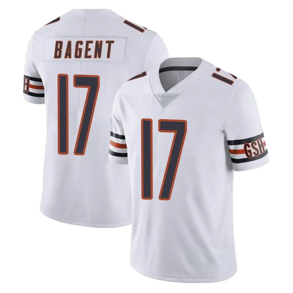 Rebec C.Bears #17 Tyson Bagent Player White Vapor Untouchable Limited Home Game Stitched Jerseys
