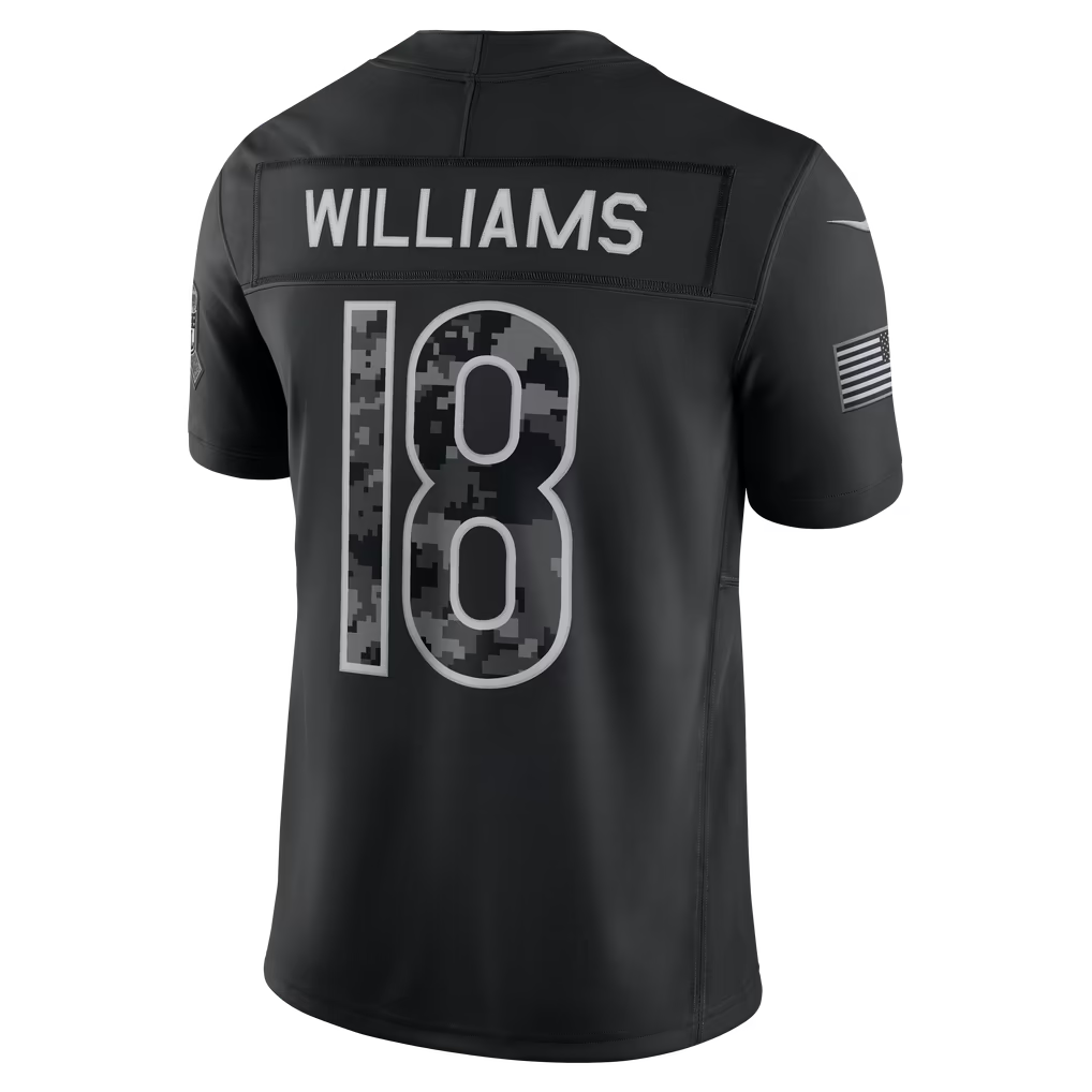 Rebec  C.Bears #18 Caleb Williams Black 2026 Salute to Service Stitched Limited Jersey