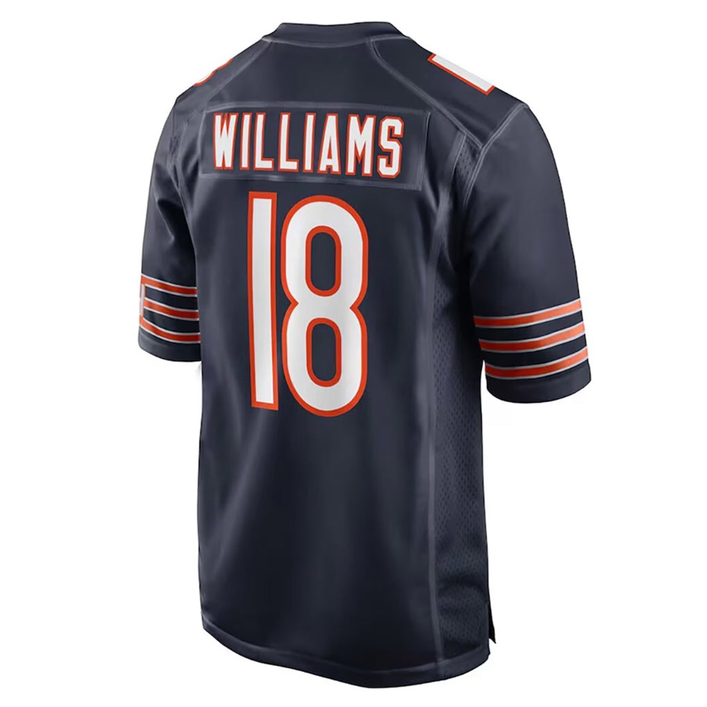Rebec C.Bears #18 Caleb Williams Player Navy Home Game Stitched Jerseys