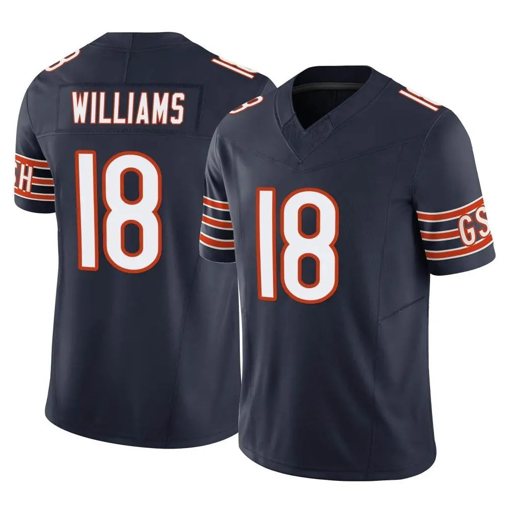 Rebec C.Bears #18 Caleb Williams Player Navy Vapor F.U.S.E. Limited Home Game Stitched Jerseys