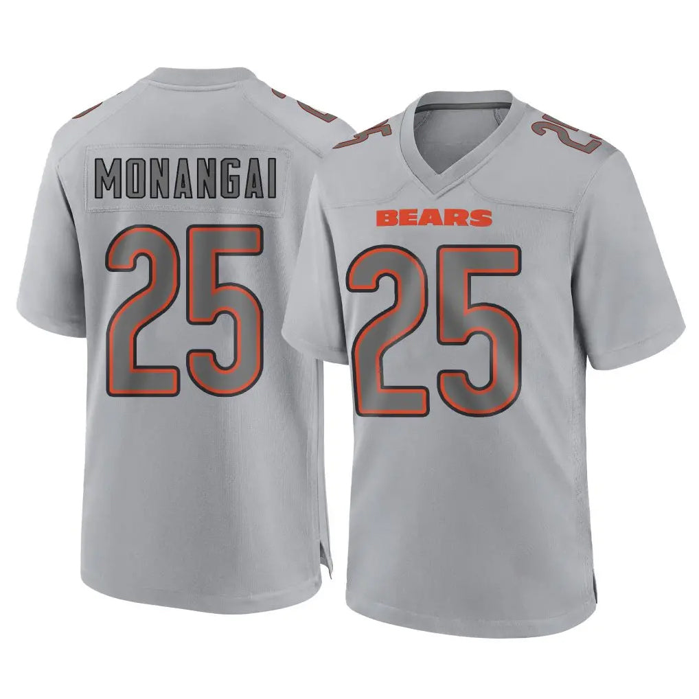 Rebec C.Bears #25 Kyle Monangai Player Gray Atmosphere Fashion Game Stitched Jerseys