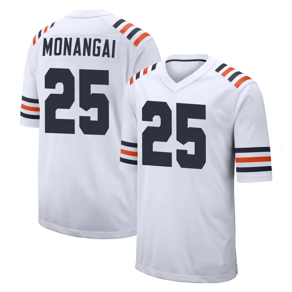 Rebec C.Bears #25 Kyle Monangai Player White Classic Home Game Stitched Jerseys