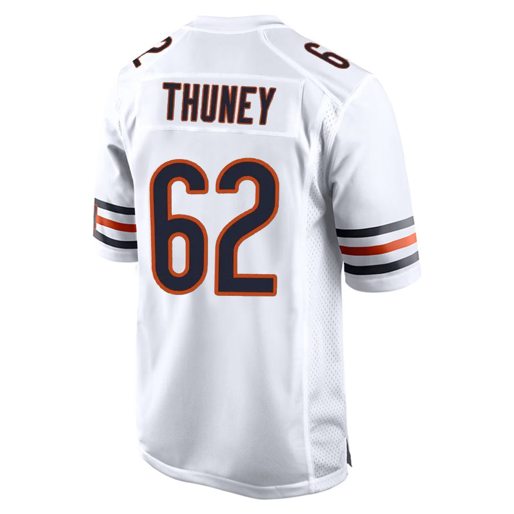 Rebec C.Bears #62 Joe Thuney Player White Home Game Stitched Jerseys