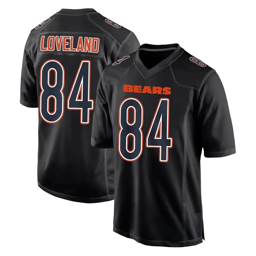 Rebec C.Bears #84 Colston Loveland Player Carbon Black Fashion Game Stitched Jerseys