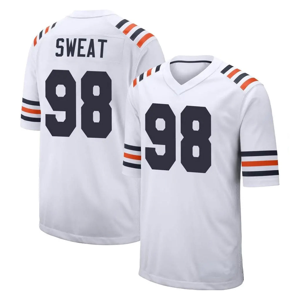 Rebec C.Bears #98 Montez Sweat Player White Classic Home Game Stitched Jerseys