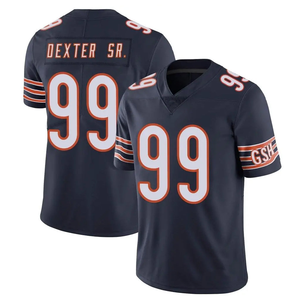 Rebec C.Bears #99 Gervon Dexter Sr. Player Navy Vapor Untouchable Limited Home Game Stitched Jerseys