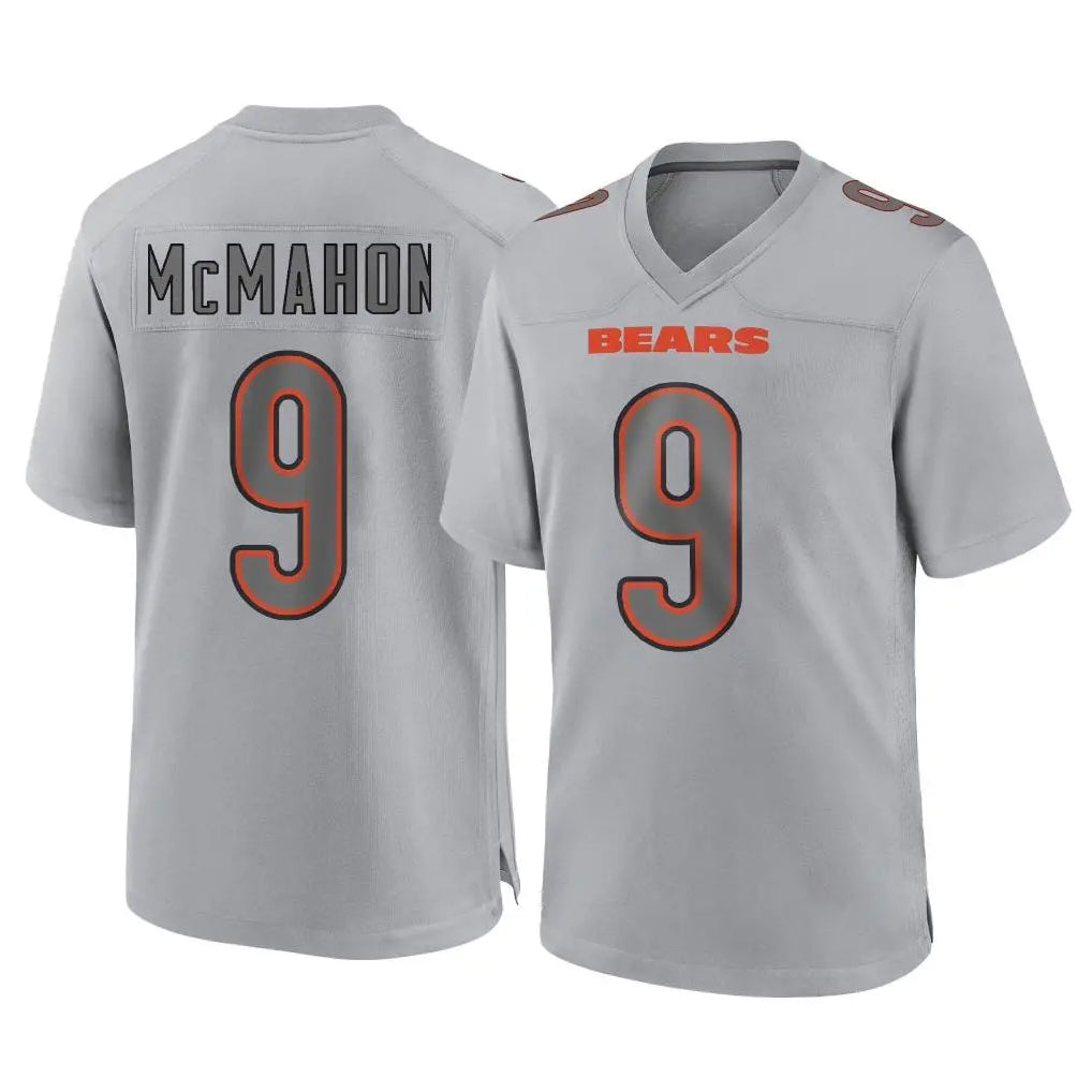 C.Bears #9 Jim McMahon Player Gray Rebec Atmosphere Fashion Game Stitched Jerseys