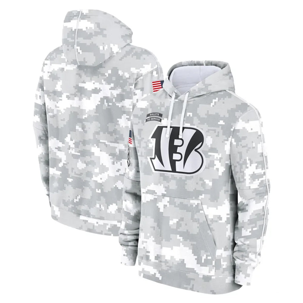 Rebec C.Bengals Arctic Camo Salute to Service Pullover Hoodie Limited Blank Player Stitched Jerseys