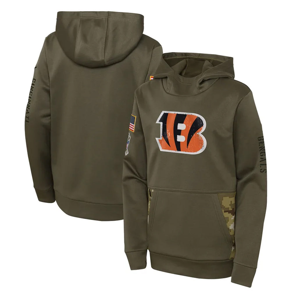 Rebec C.Bengals Olive Salute to Service Performance Pullover Hoodie Blank Player Stitched Jerseys