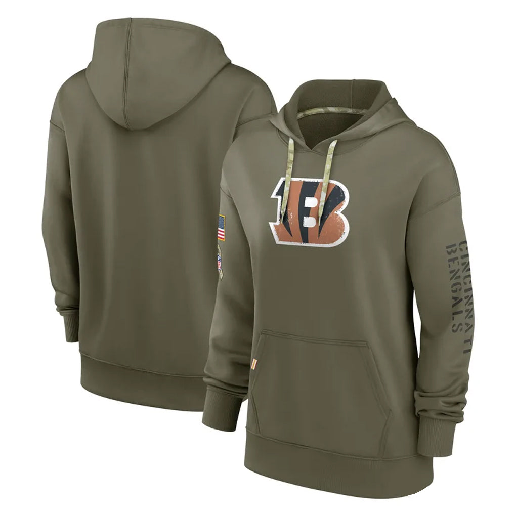 Rebec C.Bengals Olive Salute to Service Performance Pullover Hoodie Limited Blank Player Stitched Jerseys