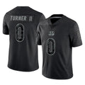 Rebec C.Bengals #0 DJ Turner II Player Black Reflective Limited Game Stitched Jerseys