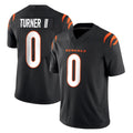 Rebec C.Bengals #0 DJ Turner II Player Black Vapor F.U.S.E. Limited Home Game Stitched Jerseys
