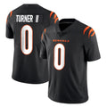 Rebec C.Bengals #0 DJ Turner II Player Black Vapor Untouchable Limited Home Game Stitched Jerseys