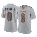 Rebec C.Bengals #0 DJ Turner II Player Gray Atmosphere Fashion Game Stitched Jerseys